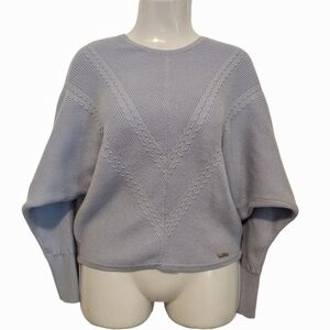 Tahari - Dolman Sleeves Rin-Knit Crew Sweater
